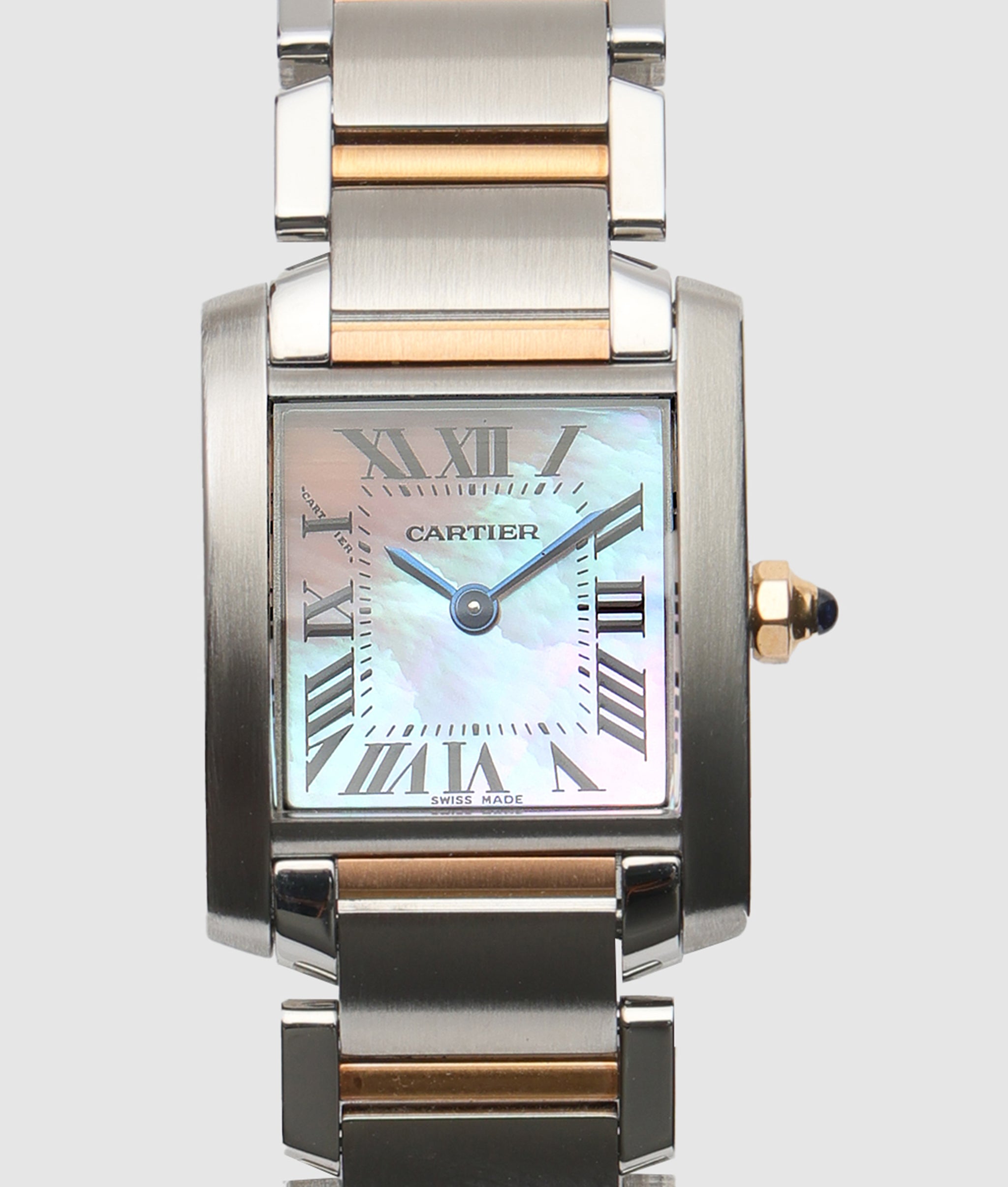 カルティエ Cartier タンク フランセーズ SM コンビ ピンクシェル