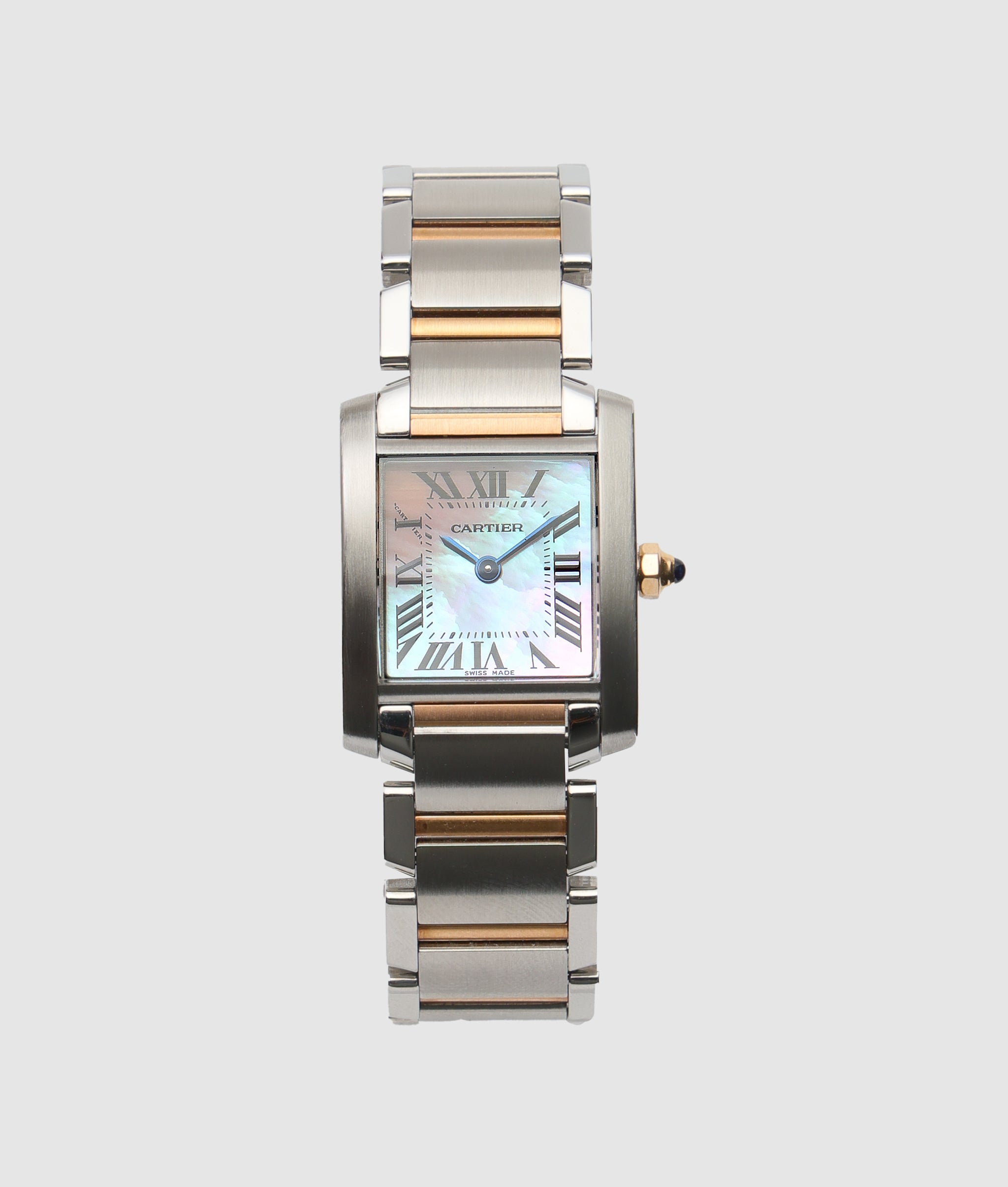 カルティエ Cartier タンク フランセーズ SM コンビ ピンクシェル