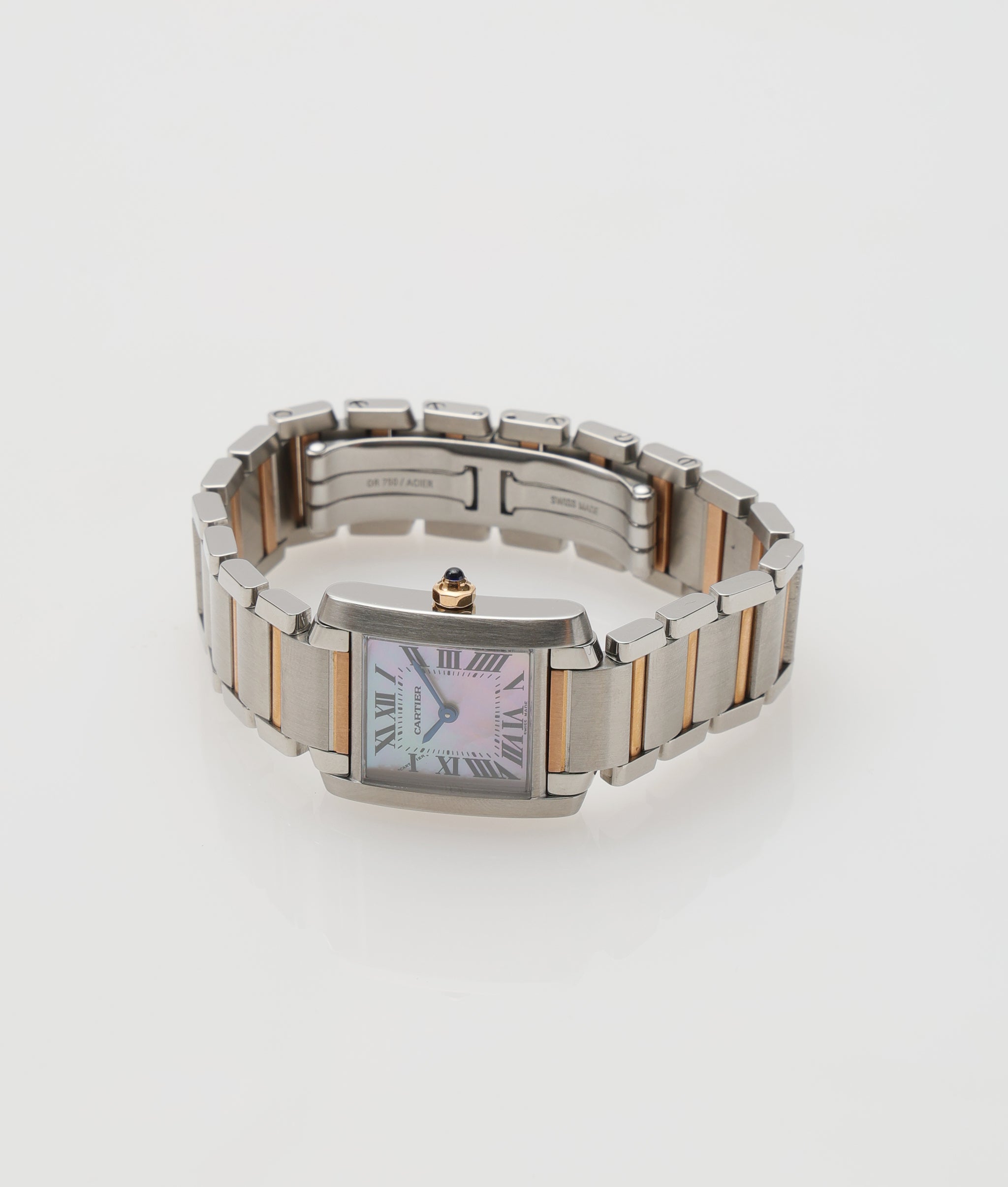 カルティエ Cartier タンク フランセーズ SM コンビ ピンクシェル