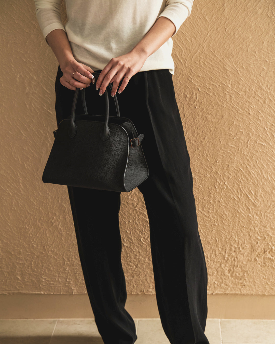 Soft Margaux 15 Bag Black in Suede – The Row